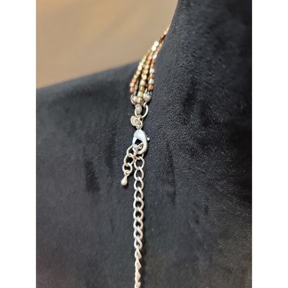 Women's Multicolor Beaded Layered Necklace With Lobster Clasp Lightweight - Picture 7 of 7